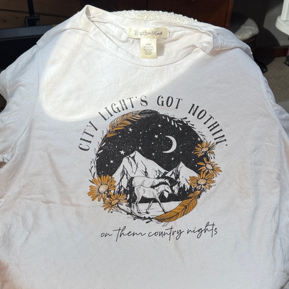 Youth In Rovolt - White Graphic Tee - City Lights